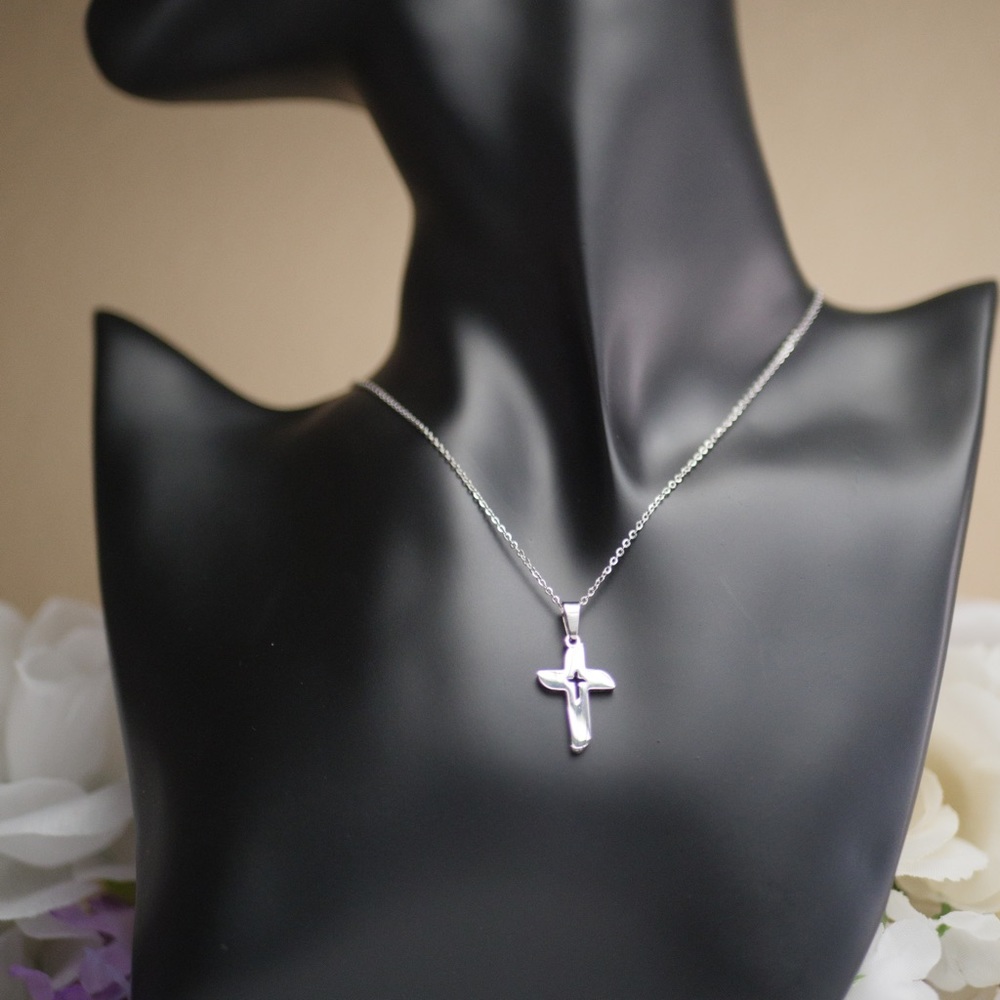 Silver Stainless Steel Cross